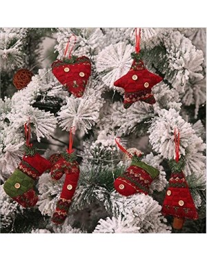 Stockings & Holders 12 Pcs Mini Christmas Tree Ornament Stockings- Vintage Style Buffalo Plaid Xmas Tree Hanging Ornaments De...