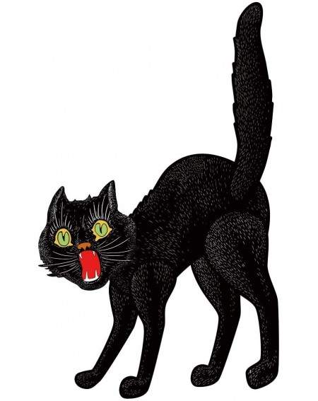 Party Favors Jointed Scratch Cat- Vintage Halloween Jointed Scary Black Paper Cat Party Decoration - C918YZTYZIU $20.77