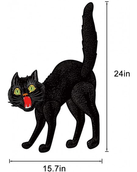 Party Favors Jointed Scratch Cat- Vintage Halloween Jointed Scary Black Paper Cat Party Decoration - C918YZTYZIU $18.35