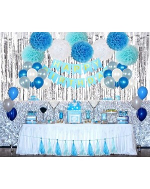 Banners & Garlands Birthday Party Decorations Kit Boy Supplies with Banner- Balloons- Pom Poms Flowers- Foil Fringe Curtain- ...
