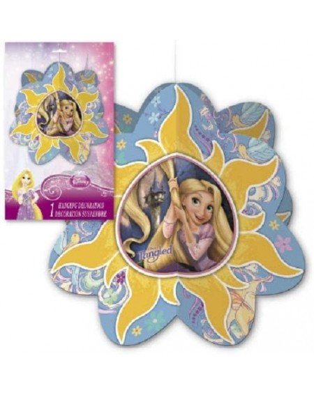 Party Packs Tangled Rapunzel Party Decoration Kit includes 7 Piece Decoration Kit- 3 Hanging Swirl Cutouts- Favor Box Centerp...