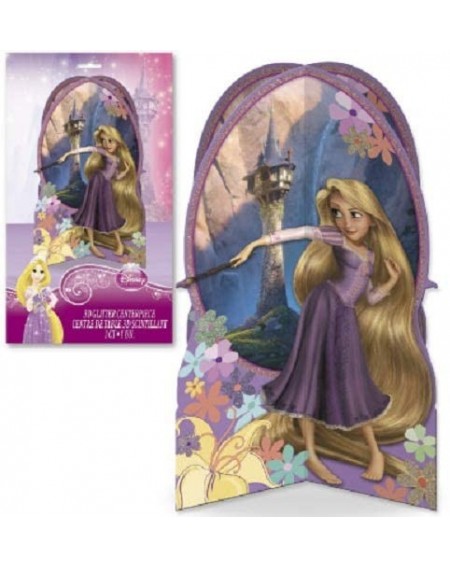 Party Packs Tangled Rapunzel Party Decoration Kit includes 7 Piece Decoration Kit- 3 Hanging Swirl Cutouts- Favor Box Centerp...