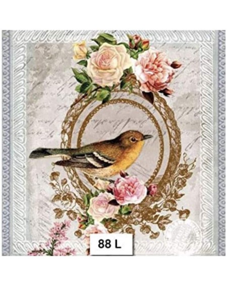 Tableware Two Individual Paper Luncheon Decoupage Napkins - Vintage- Bird Floral - CL192Z3T24D $9.50