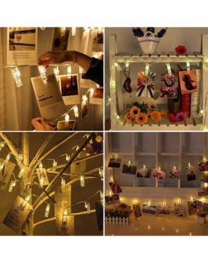 Outdoor String Lights 20 LED Photo Clip String Lights- 8 Modes Fairy String Lights with Remote & Timer Function- Home/Party/C...