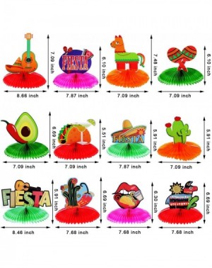 Centerpieces 12 Pieces Mexican Theme Table Centerpiece Fiesta Honeycomb Centerpiece Colorful Hanging Paper Fans DIY Crafts fo...