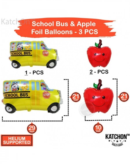 Balloons Back to School Balloons Decorations Kit - Large-Pack of 12 - Apple Shape Balloons-School Bus Decorations Balloons wi...