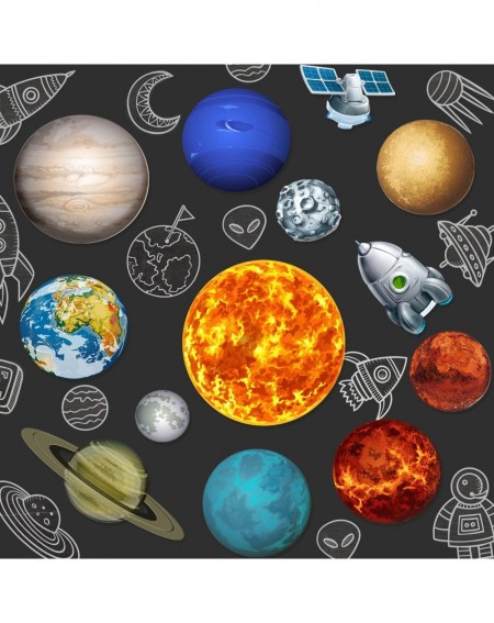 Favors 13 Pieces Solar System Party Supplies- 2 Sides Printed Solar System Cutouts Planet Cutouts for Outer Space Decorations...