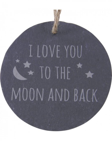 Ornaments I Love You to The Moon and Back 3.25-inch Circle Slate Hanging Christmas Tree Ornament with String - C6186T8Y46L $2...