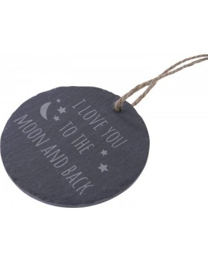 Ornaments I Love You to The Moon and Back 3.25-inch Circle Slate Hanging Christmas Tree Ornament with String - C6186T8Y46L $1...