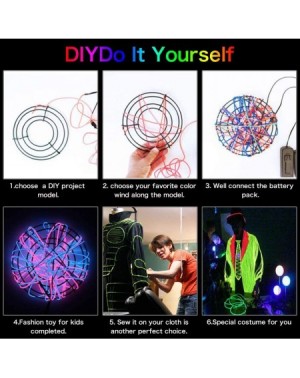 Rope Lights EL Wire Neon Glowing Strobing Electroluminescent Light El Wire w/Battery Pack for Parties- Halloween Decoration (...