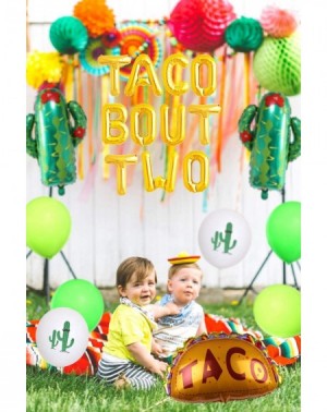 Balloons Fiesta 2nd Birthday Party Decorations- Mexican Taco Bout Two Second Party Kit Cactus Balloons Cake Toppers - CP199LE...