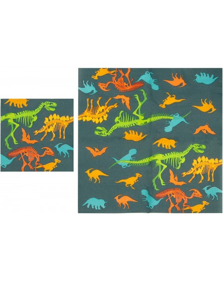 Party Packs Dinosaur Party Bundle- Includes Plates- Napkins- Cups- and Cutlery (24 Guests-144 Pieces) - C118H9UKYKL $21.32