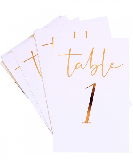 Place Cards & Place Card Holders Wedding Table Numbers - 25 Pack Number 1 to 25 Elegant Rose Gold Foil Lettering Double-Sided...