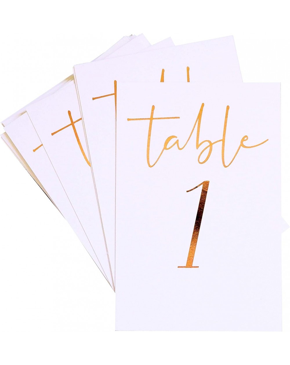 Place Cards & Place Card Holders Wedding Table Numbers - 25 Pack Number 1 to 25 Elegant Rose Gold Foil Lettering Double-Sided...