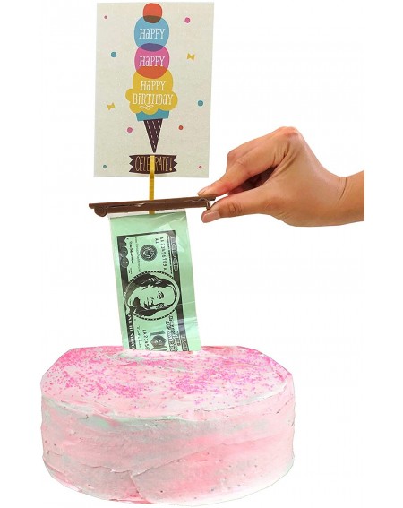 Cake & Cupcake Toppers Cake Money Pull Out Kit includes special box- 1 plastic roll (50 connected pockets)- Card Holder Toppe...