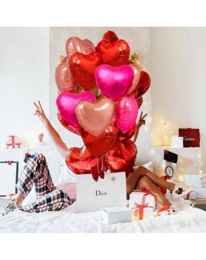 Balloons Upgraded Rose Gold and Red Balloons - Pack of 15 - Heart Shaped Foil Balloons for Valentines Day Wedding Birthday Br...