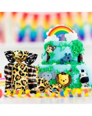 Party Favors 100 Pieces Animal Print Party Supplies Bags Animal Print Design Pattern Candy Bags Sealable Treat Bags for Zoo o...