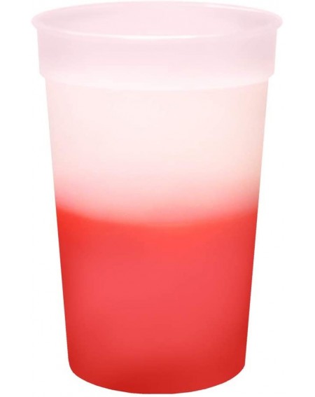Tableware 12oz Color Changing Stadium Cup- Set of 12- Frosted Red - MADE IN USA - Red - C018LDHH59G $12.33