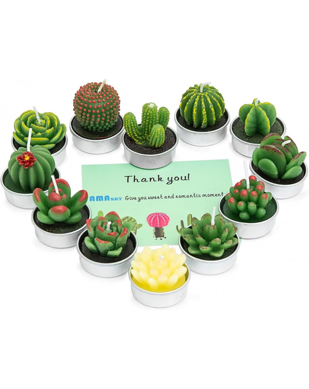 Birthday Candles Handmade Delicate Succulent Cactus Candles for Birthday Party Wedding Spa Home Decoration- 12 Pcs in Pack. -...
