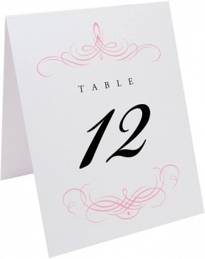 Place Cards & Place Card Holders Decadent Flourish Table Numbers (Select Color/Quantity)- White- Pink- 1-25- Perfect for a We...