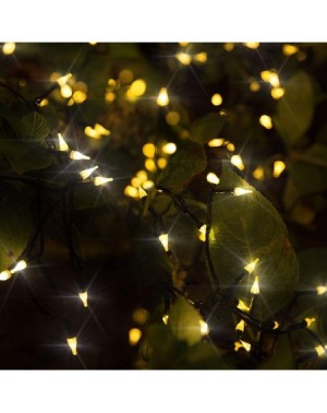 Indoor String Lights 50 LED 17ft Christmas String Lights- Upgrade Mini Clear Fairy Lights Battery Powered- Green Wire String ...