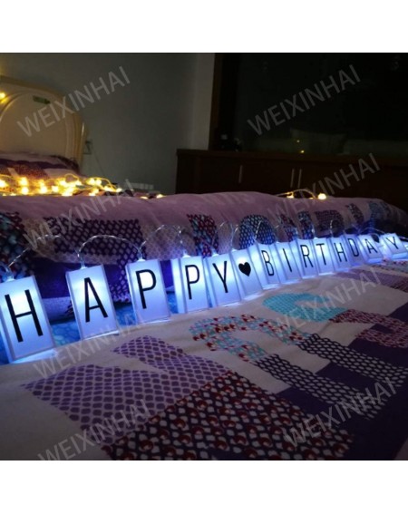 Rope Lights LED Letter Light Box Rope Lights(59 in 20led)Outdoor String Lights Happy Birthday Banner Birthday Holiday Decorat...
