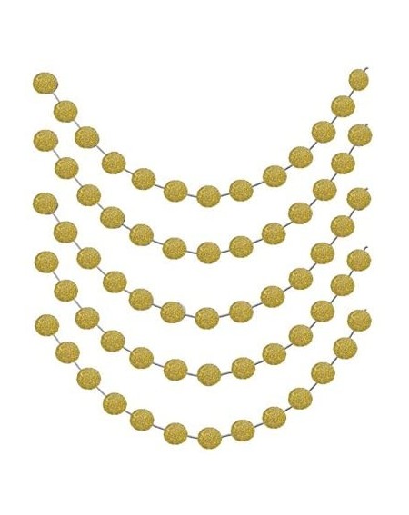 Banners Gold Glittery Circle Dot Garland Decoration Banner Sparkling 26 Ft Party Supplies Background Decor. Great For Parties...
