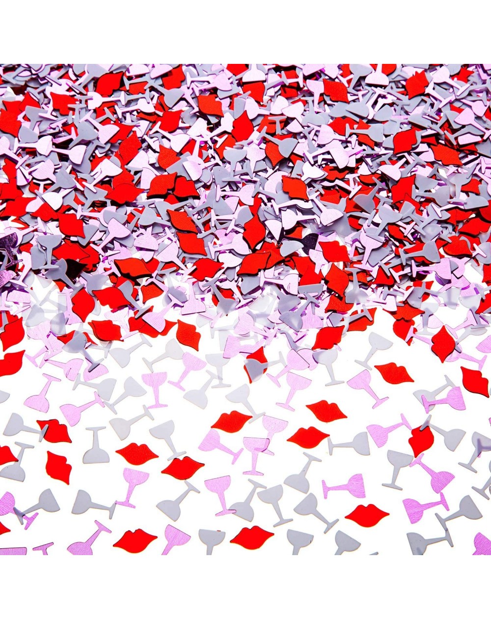 Confetti Metal Foil Confetti Wine Glass Red Lips Small Confetti Sequins- Decorative Table- Light Your Party (Rose Gold- White...