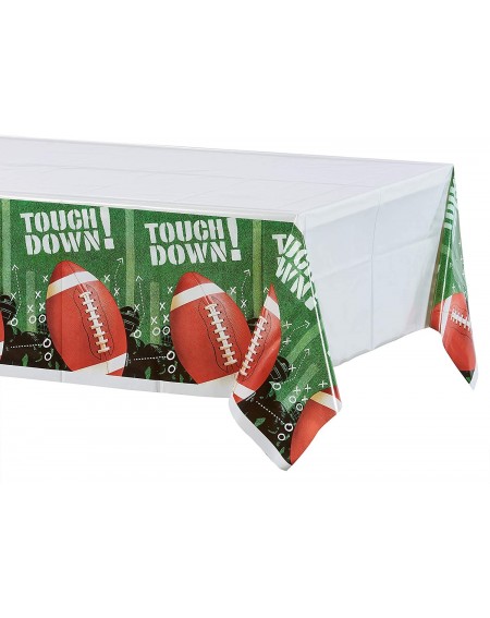 Tablecovers Amscan 675263 Football Frenzy 3-Pack Printed Plastic Table Cover for Party 54 in. x 86 in. - Table Covers - CG116...