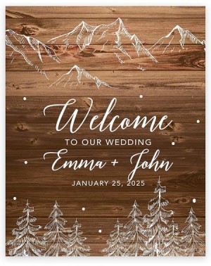 Guestbooks Custom Large Wedding Canvas Guestbook Alternative- 16 x 20 Inches- Rustic Wood White Forest- Vertical- Personalize...
