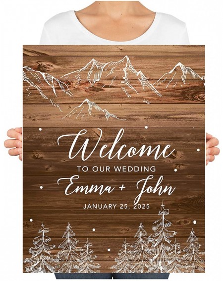 Guestbooks Custom Large Wedding Canvas Guestbook Alternative- 16 x 20 Inches- Rustic Wood White Forest- Vertical- Personalize...