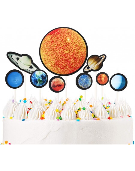 Cake & Cupcake Toppers Solar System Cake Topper Space Cupcake Toppers Outer Space Themed Cake Picks Kid's Birthday Party Anni...