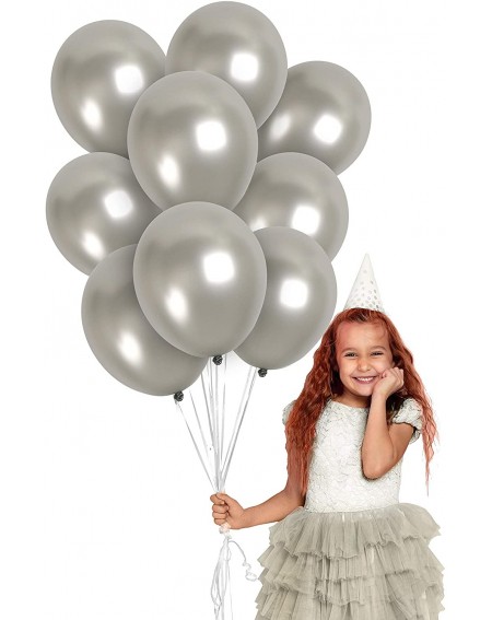 Balloons Pearlized Metallic Grey Silver Balloons 36 Pack Premium Latex 12 Inch for Anniversary Disco Birthday Wedding Bachelo...