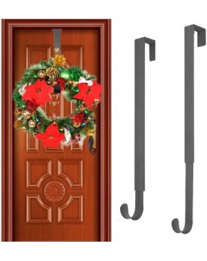 Wreath Hangers 2 Pack Front Door Wreath Hanger Hook 15" - 24" Telescopic Adjustable Metal Over The Door Hook for Christmas an...