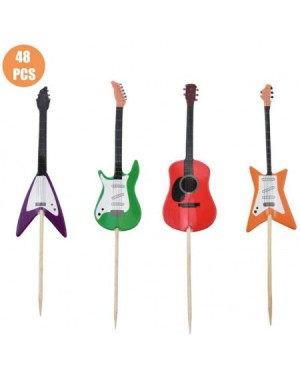 Cake & Cupcake Toppers Guitar Shape Cupcake Toppers Kid Boy Birthday Decorations Kids' Gathering DIY Home Theme Party Food Fr...