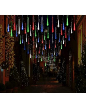 Outdoor String Lights Meteor Shower Lights Christmas Lights Outdoor 12 inch 8 Tubes LED Falling Rain Lights Icicle Cascading ...