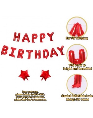 Balloons Red Happy Birthday Balloons- Happy Birthday Banner Foil Letter Balloons for Birthday Decorations and Party Supplies ...