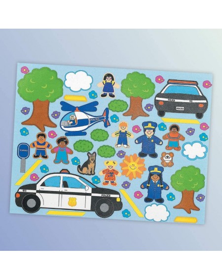 Party Favors Make a Police Sticker - Set of 12 Police Force Stickers Scene for Birthday Treat- Goody Bags- School Activity- G...