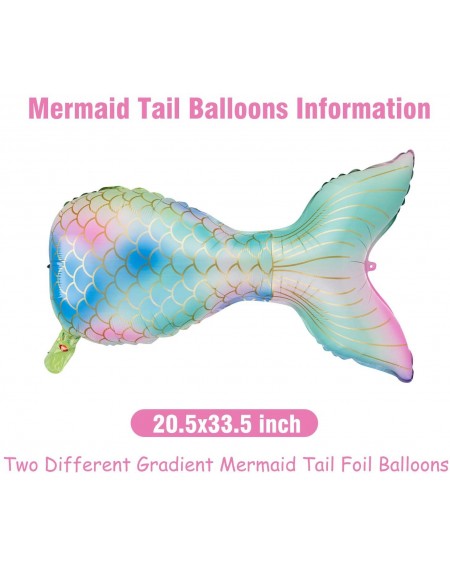 Balloons 6 Pieces Mermaid Tail Balloons Bright Colored Mermaid Foil Balloons for Mermaid Sea Theme Party Supplies Birthday We...