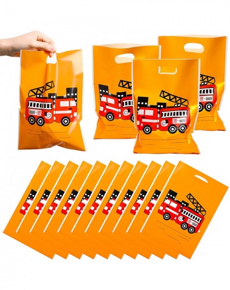 Party Packs 50 Pack Fire Truck Themed Goodie Bags with Handle Gifts Candy Treat Party Favor Bags Fire Truck Birthday Party Su...
