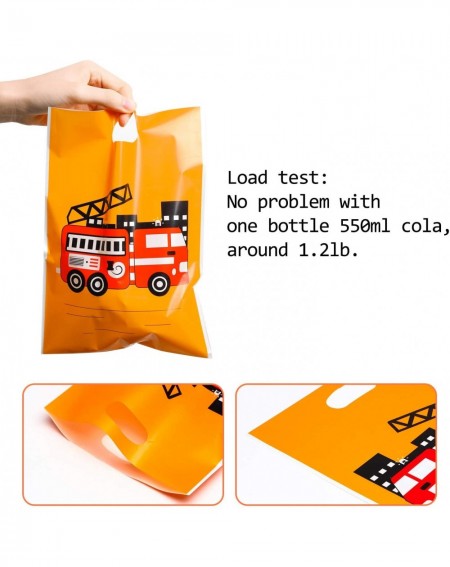 Party Packs 50 Pack Fire Truck Themed Goodie Bags with Handle Gifts Candy Treat Party Favor Bags Fire Truck Birthday Party Su...