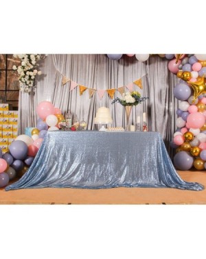 Tablecovers 60" x 102" Baby Blue Sequin Tablecloth for Wedding- Baby Shower- Birthday- Banquet- Christmas- and Banquet. - Bab...