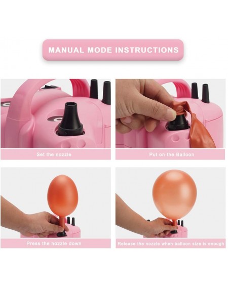 Balloons Electric Balloon Pump-Portable Dual Nozzle Pink 110V 600W Electric Balloon Blower / Inflator with Multipurpose Hose ...