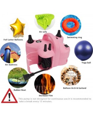 Balloons Electric Balloon Pump-Portable Dual Nozzle Pink 110V 600W Electric Balloon Blower / Inflator with Multipurpose Hose ...